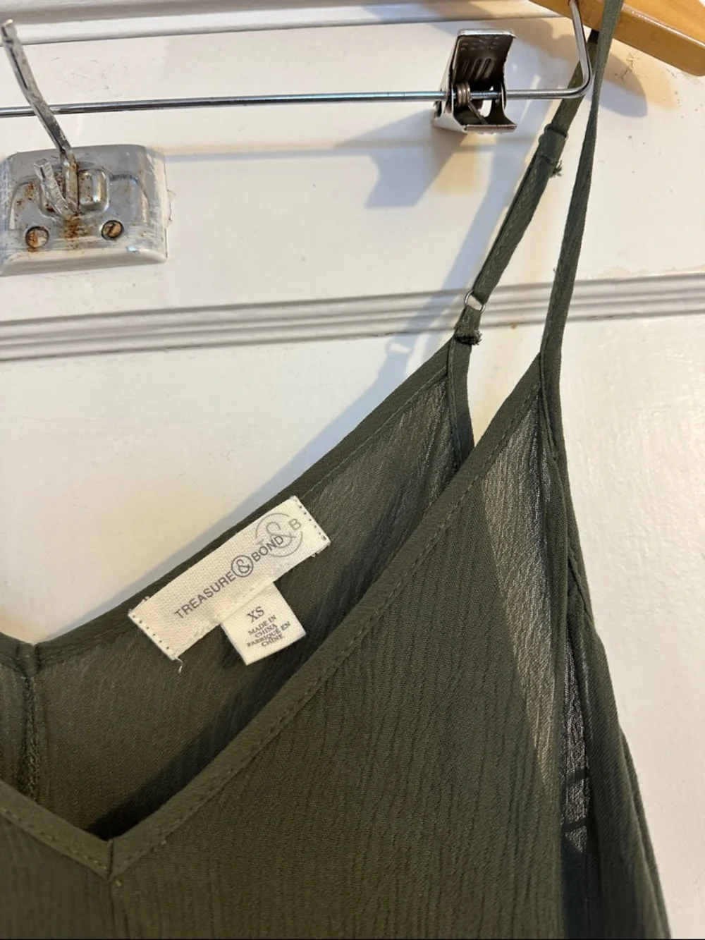 Treasure & Bond Olive Green Maxi Slip Dress - Picture 2 of 5